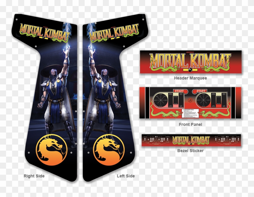 Custom Mortal Kombat Graphics For Xtension Arcade - Mortal Kombat Arcade Cabinet Art Clipart #1411772