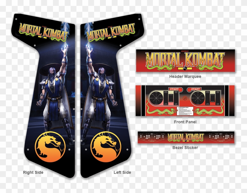 Custom Mortal Kombat Graphics For Xtension Arcade - Mortal Kombat Arcade Cabinet Art Clipart
