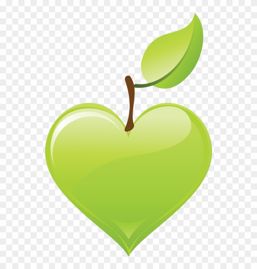 A Healthy Heart Can Give You A Good Life - Green Apple Heart Png Clipart #1412643