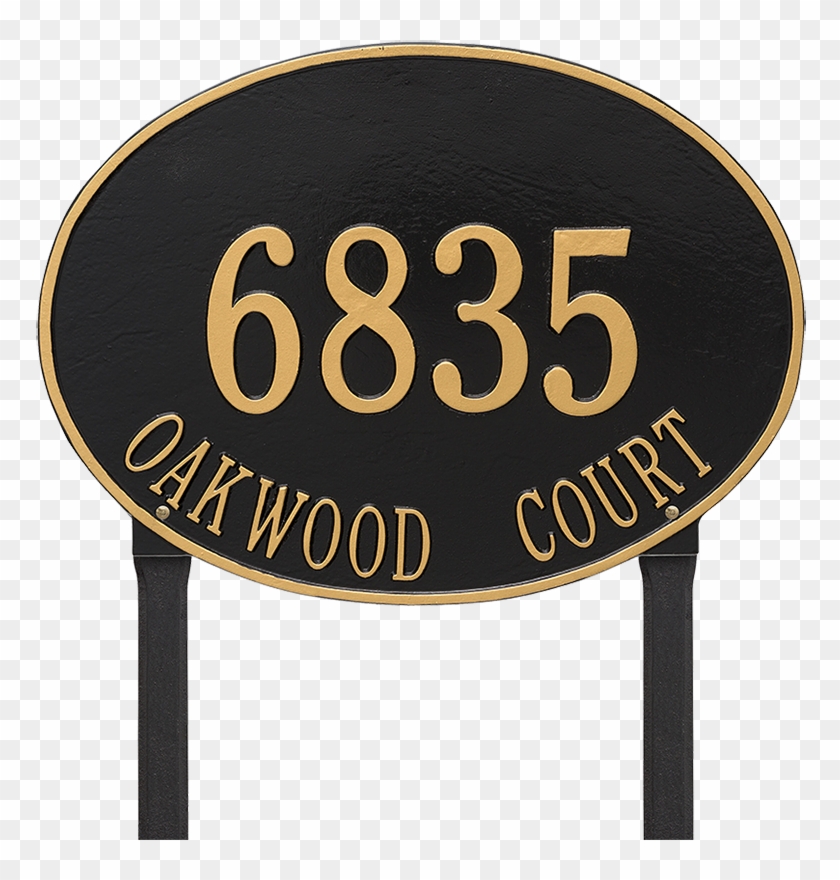 Hawthorne Oval Estate Lawn Address Plaque, Two Lines - Lawn Clipart #1413121
