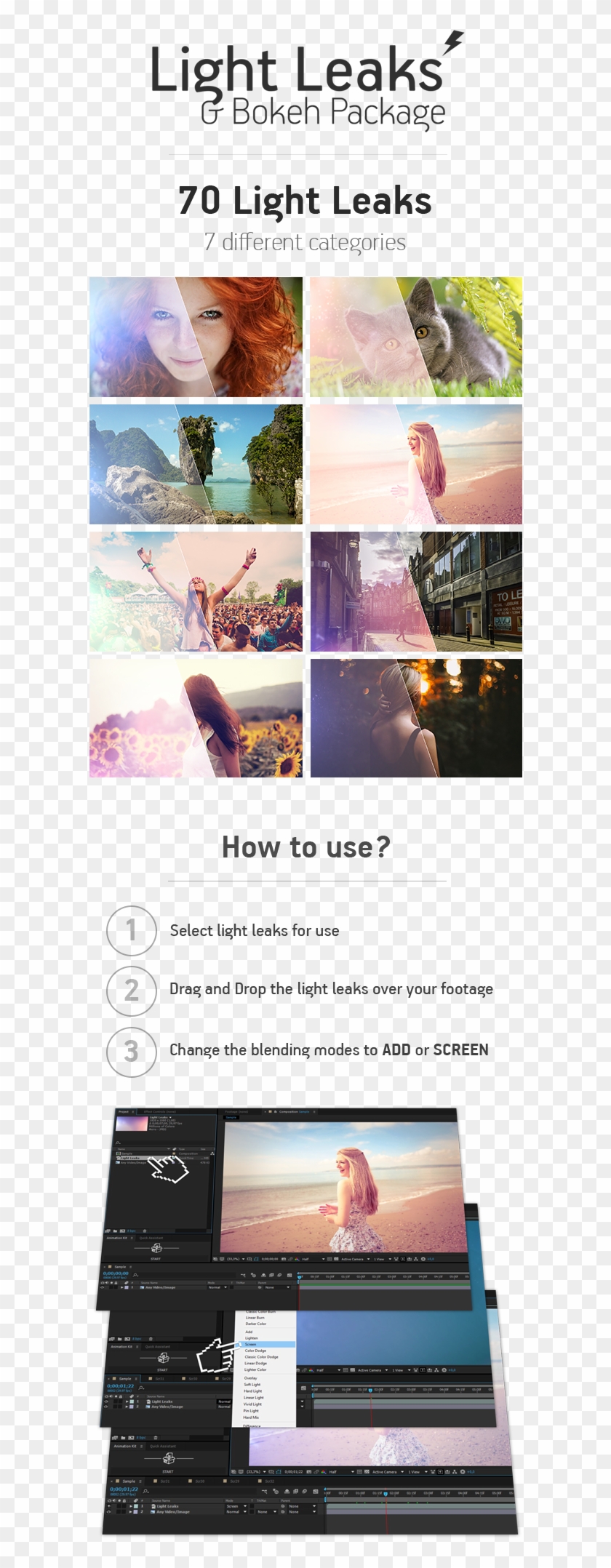 Light Leaks & Bokehs Package - Kitty Gallannaugh Clipart