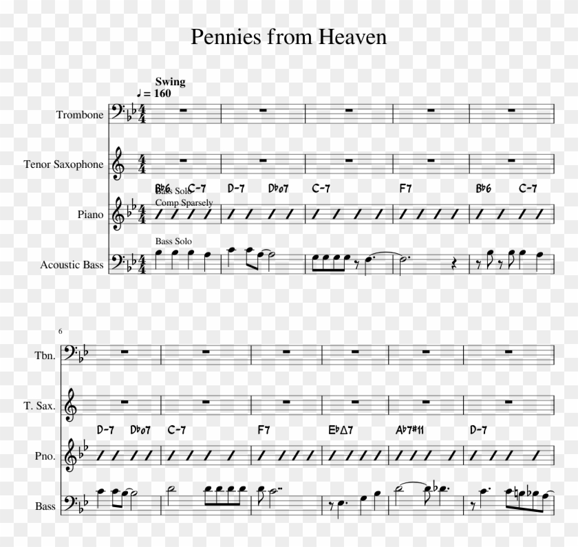 Pennies From Heaven Sheet Music For Piano, Trombone, - Train Your Dragon Alto Saxophone Clipart #1414268