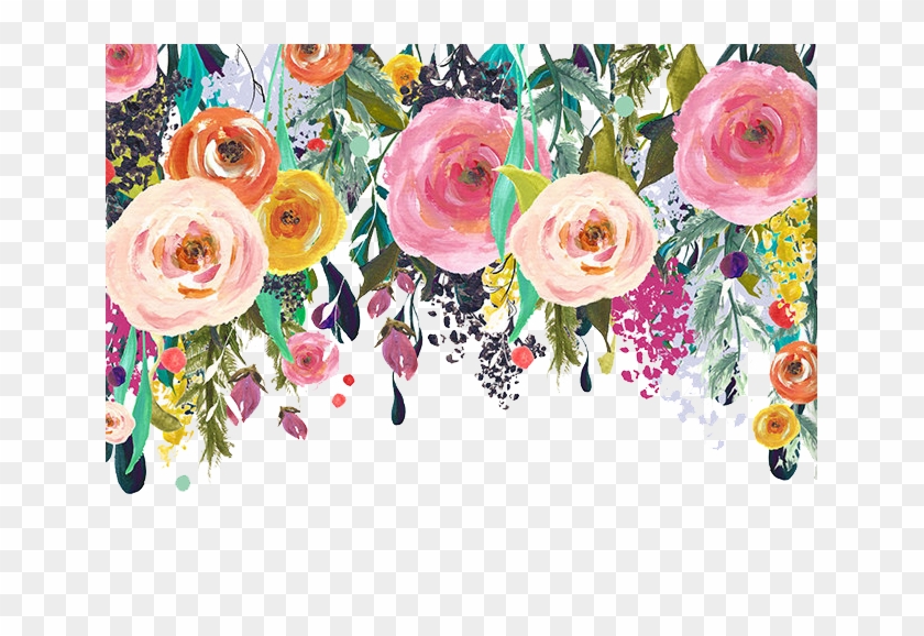 Free Watercolor Blooming Orange Twig With Flowers - Floral 60 Birthday Invitations Clipart #1415116