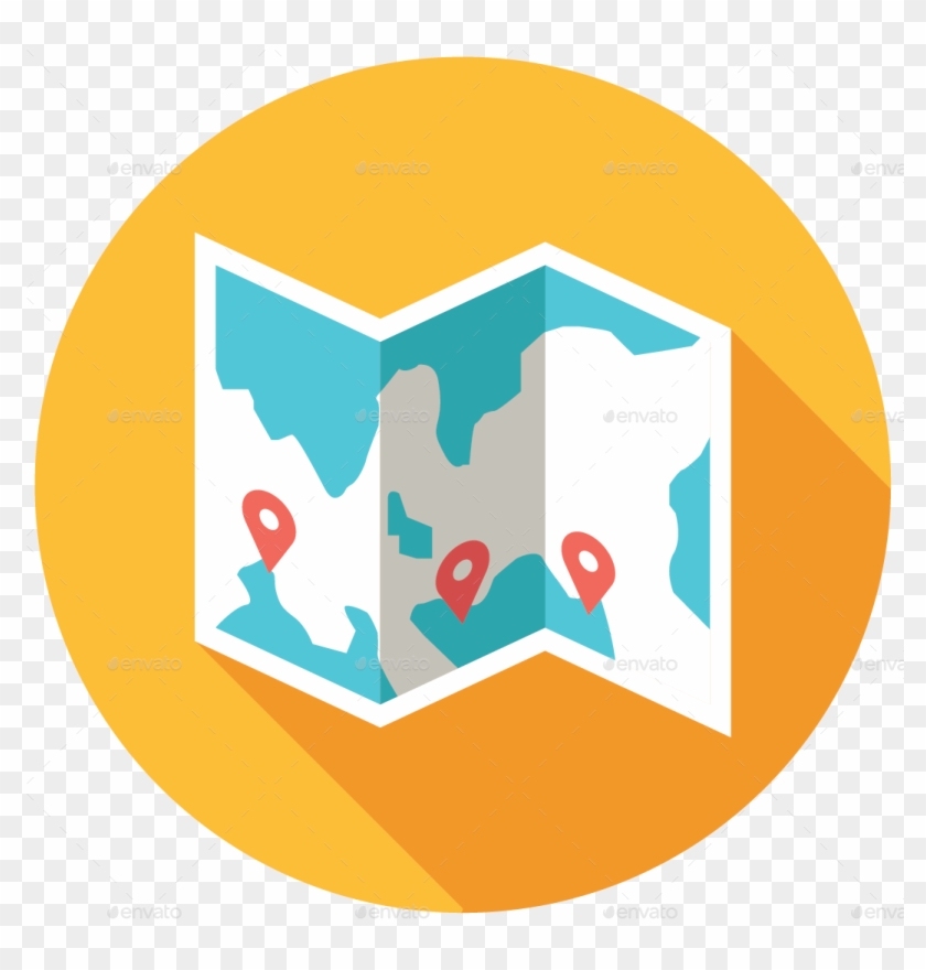 Map Icon - Flat Map Icon Png Clipart #1415153