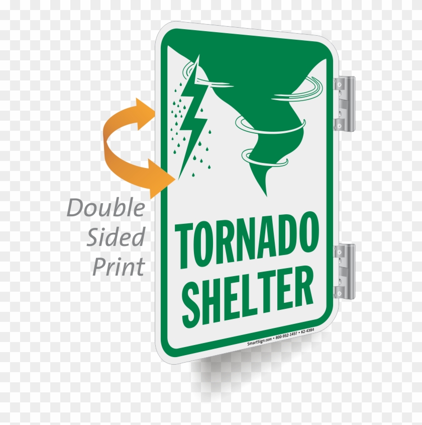 Tornado Shelter Double Sided Metal Sign - Graphic Design Clipart