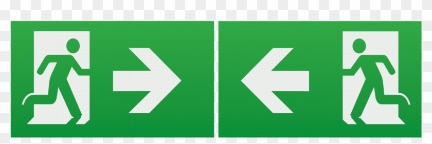 Running Man Legend With Left/right Facing Arrow For - Exit Sign Clipart