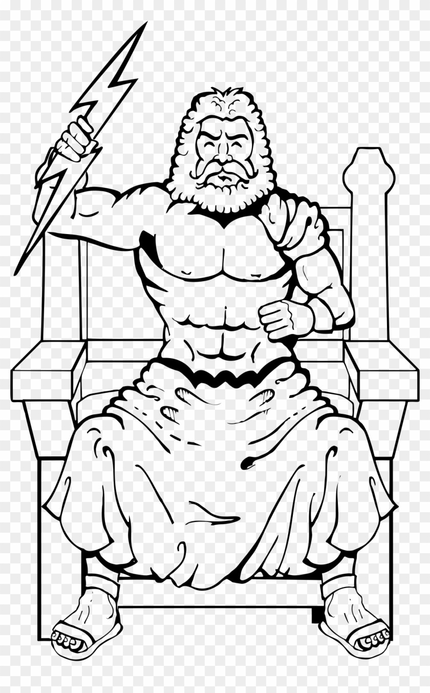 Big Image - Zeus With Thunderbolt Drawing Clipart #1416795