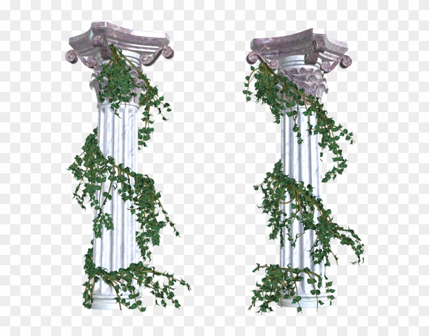 Balloon Banner Beautiful Columns With Vines Png Decorative - Greek Columns With Vines Clipart #1417501
