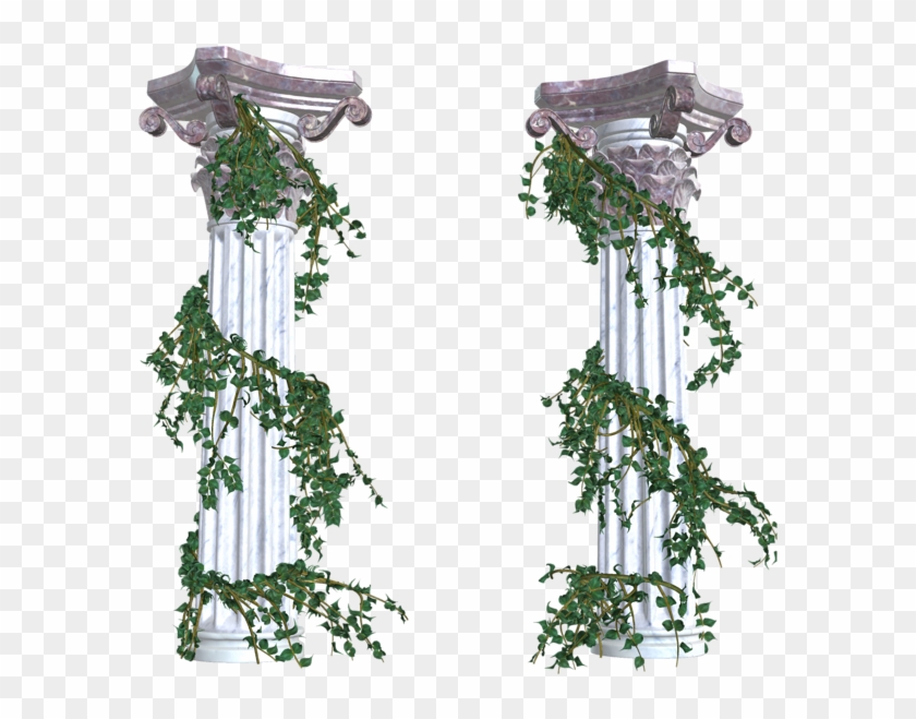Balloon Banner Beautiful Columns With Vines Png Decorative - Greek Columns With Vines Clipart