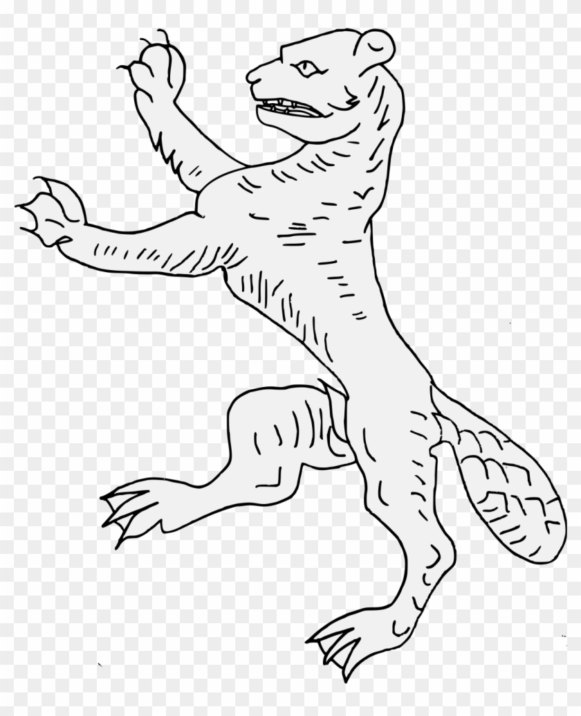 Beaver Rampant - Illustration Clipart #1418229