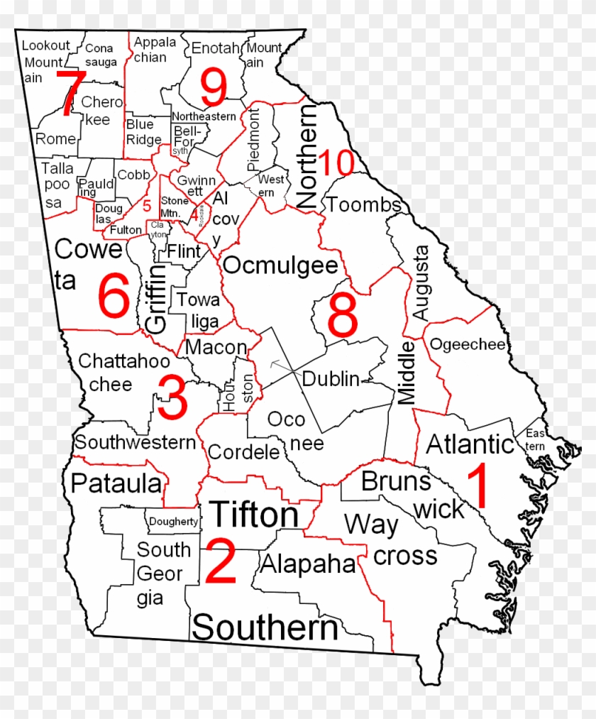 Georgia Judicial Districts And Circuits Map - Judicial District Map Of Georgia Clipart