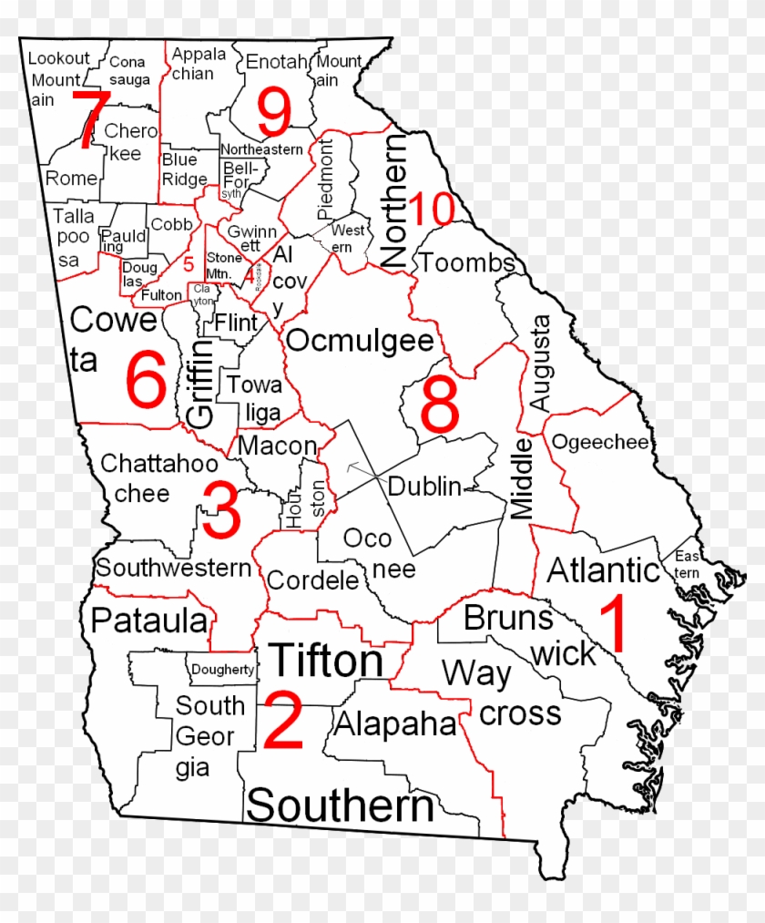 Georgia Judicial Districts And Circuits Map - Judicial District Map Of Georgia Clipart #1419129