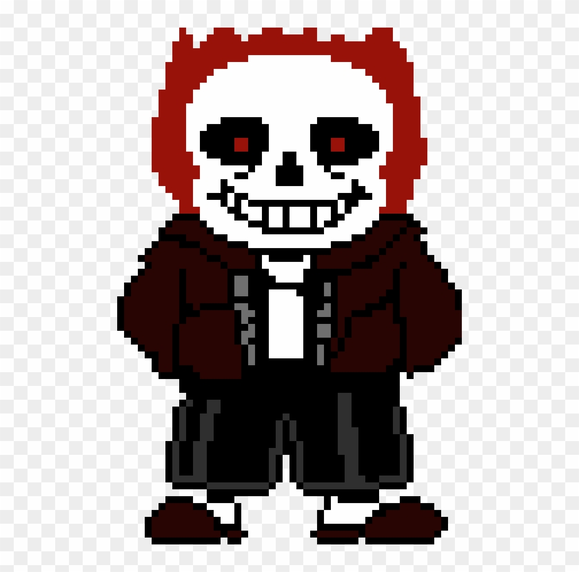 Ghost Rider Sans Sprite - Reapertale Sans Pixel Art Clipart