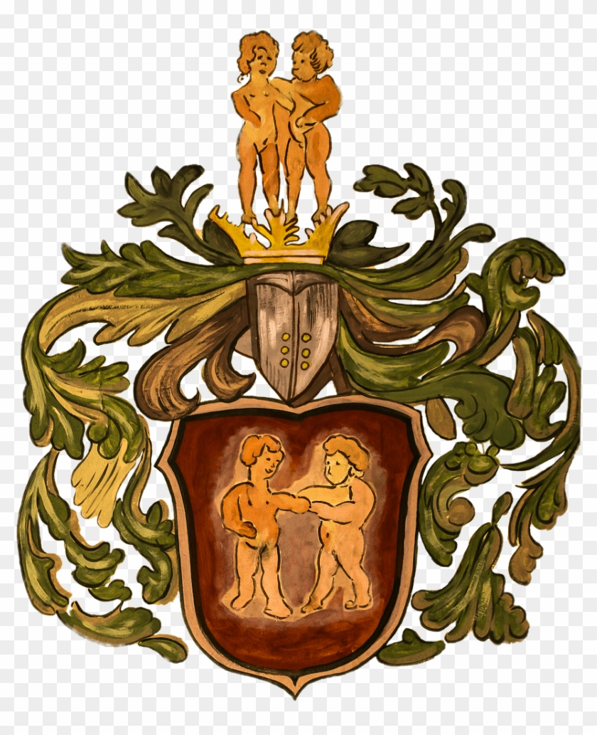 Coat Of Arms Zodiac Sign Gemini - Heraldry Gemini Clipart #1420037