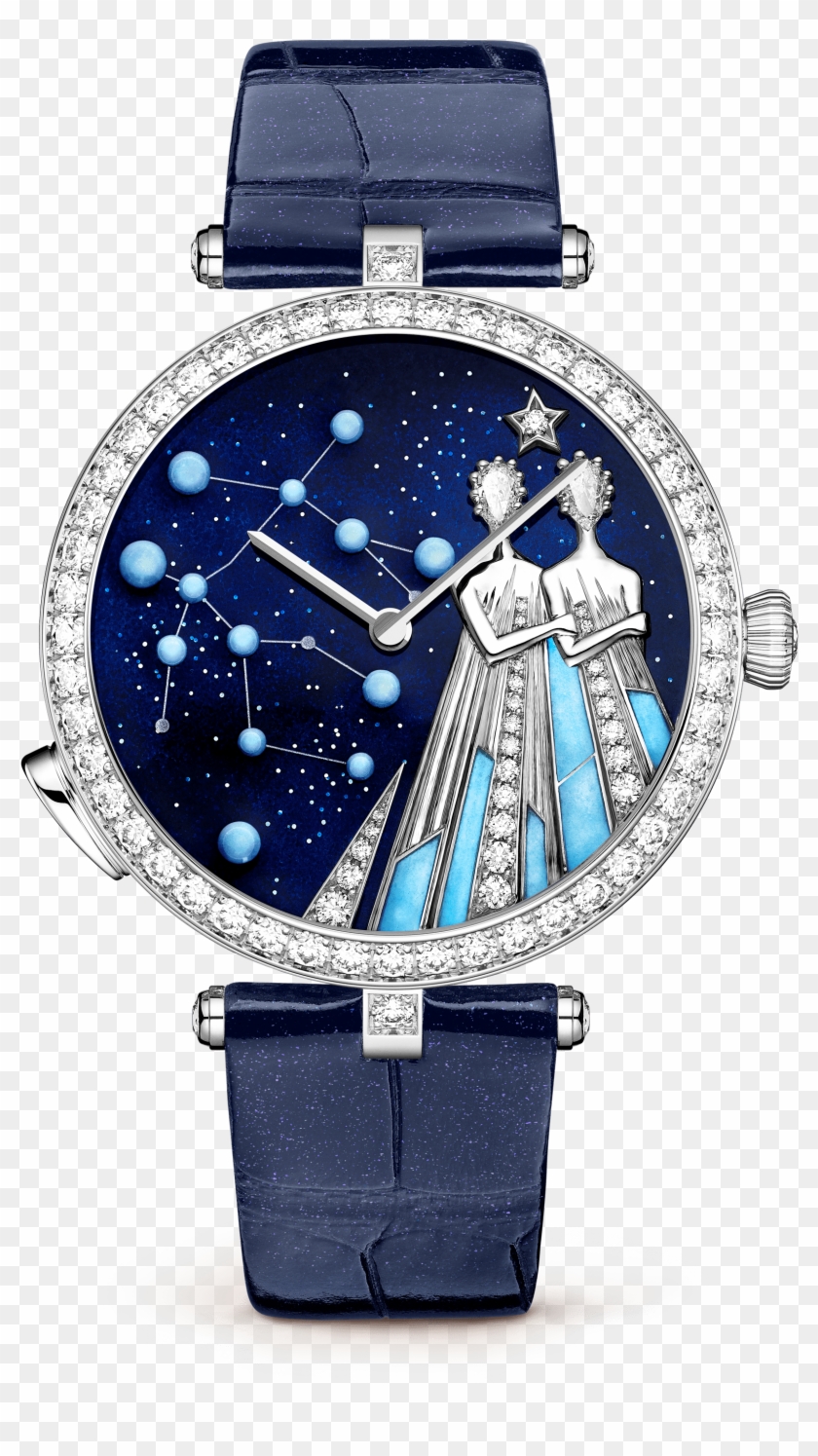 Lady Arpels Zodiac Lumineux Gemini Watch - Van Cleef Zodiac Watch Clipart #1420636