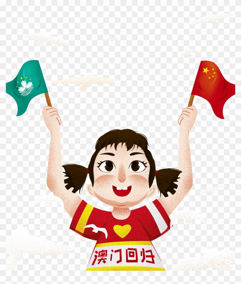 Cartoon Illustration Hand Drawn Flag Png And Psd - Cartoon Clipart