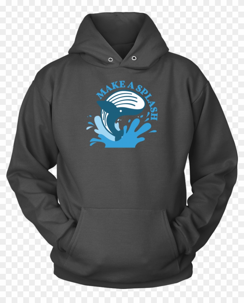 Blue Whale Splash Hoodie - Shirt Clipart #1421613