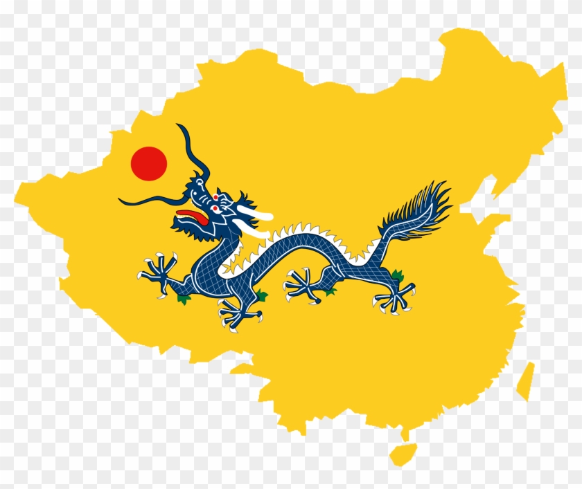 Flag Map Of Qing Dynasty - Qing Dynasty Flag Map Clipart