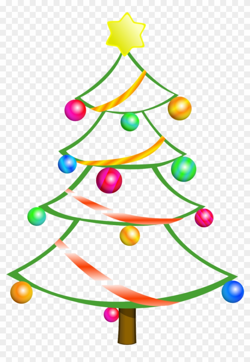 Modern Christmas Tree Clipart Free - Png Download