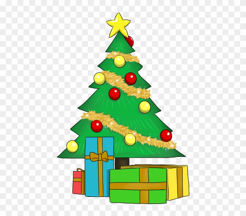 Christmas Tree With Presents Clipart - Png Download