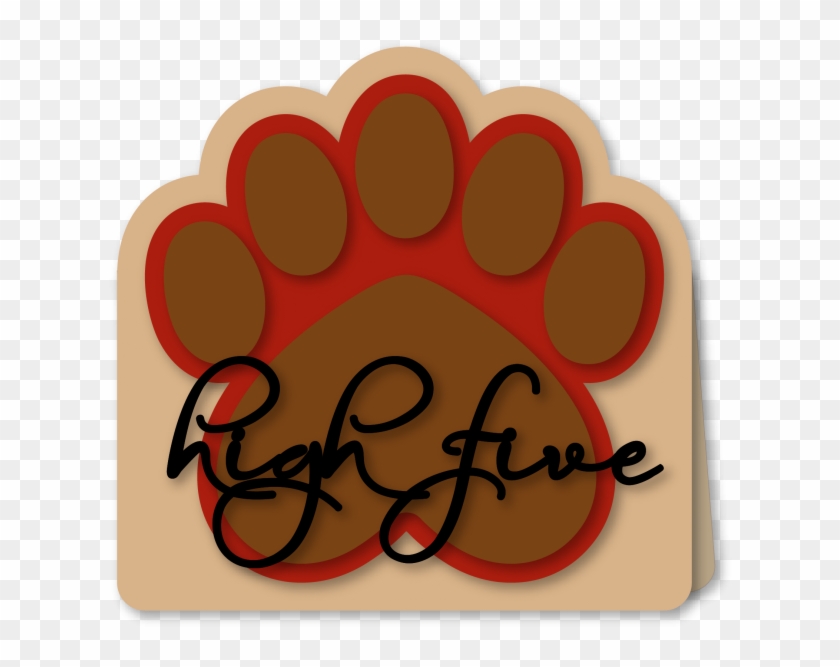 Bear Paw High Five Card - Circle Clipart