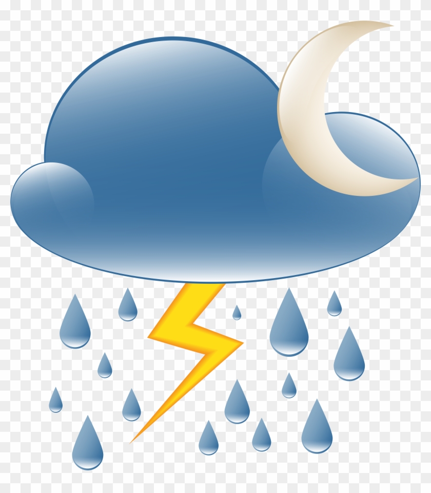 Thundery Showers Night Weather Icon Png Clip Art Transparent Png #1422762