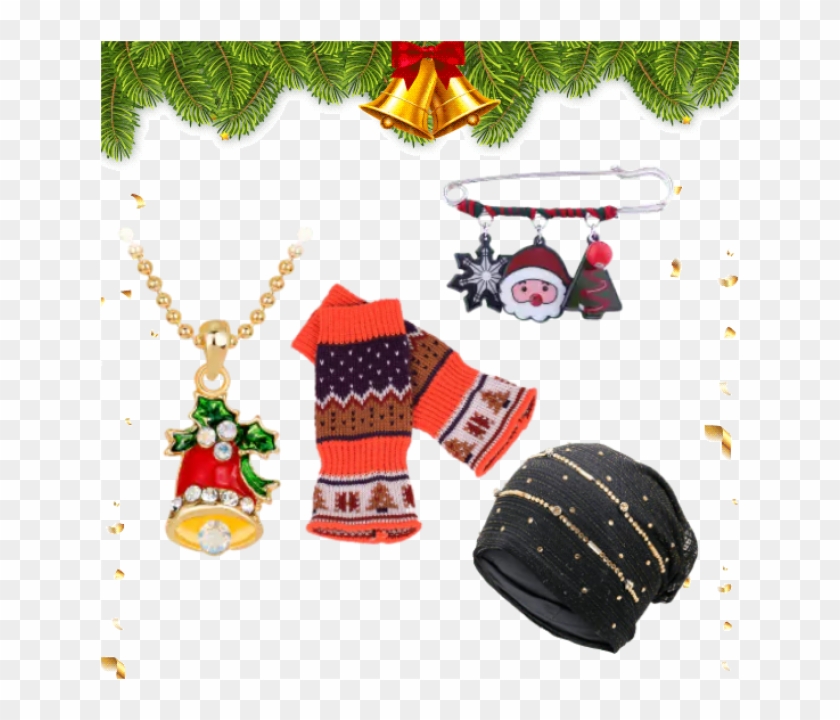 #christmas #christmasgift #cap #shopping #gloves #necklace - Shoe Clipart #1422814