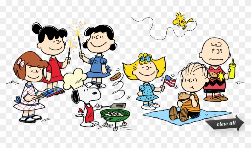 Peanuts Gang July 4th Celebration - Fourth Of July Peanuts Cartoon Clipart #1423072