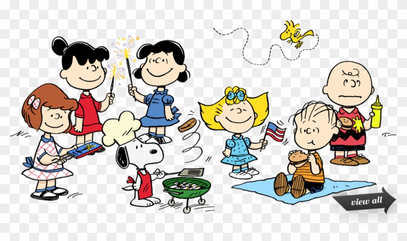 Peanuts Gang July 4th Celebration - Fourth Of July Peanuts Cartoon Clipart