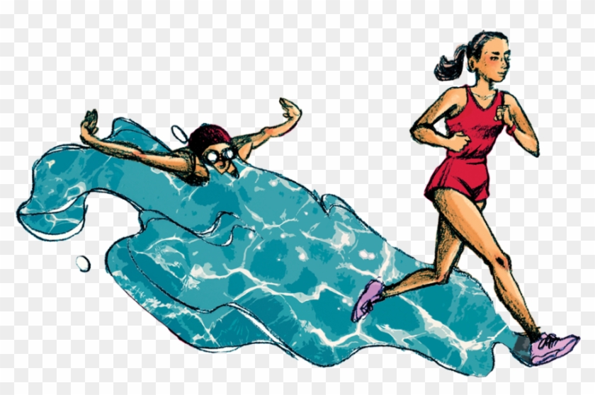 Swimming Standout Transitions To Land - Sprint Clipart