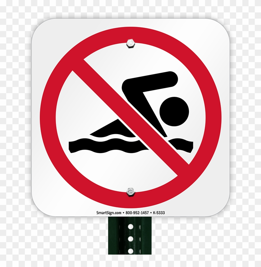 No Swimming Symbol Sign - No Swimming Sign Clipart #1423794