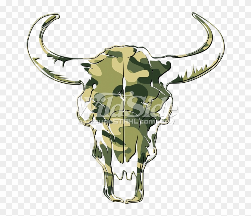 Camo Cow Skull - Illustration Clipart #1424822