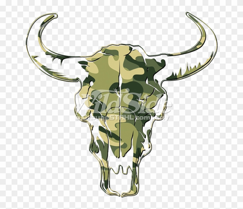 Camo Cow Skull - Illustration Clipart