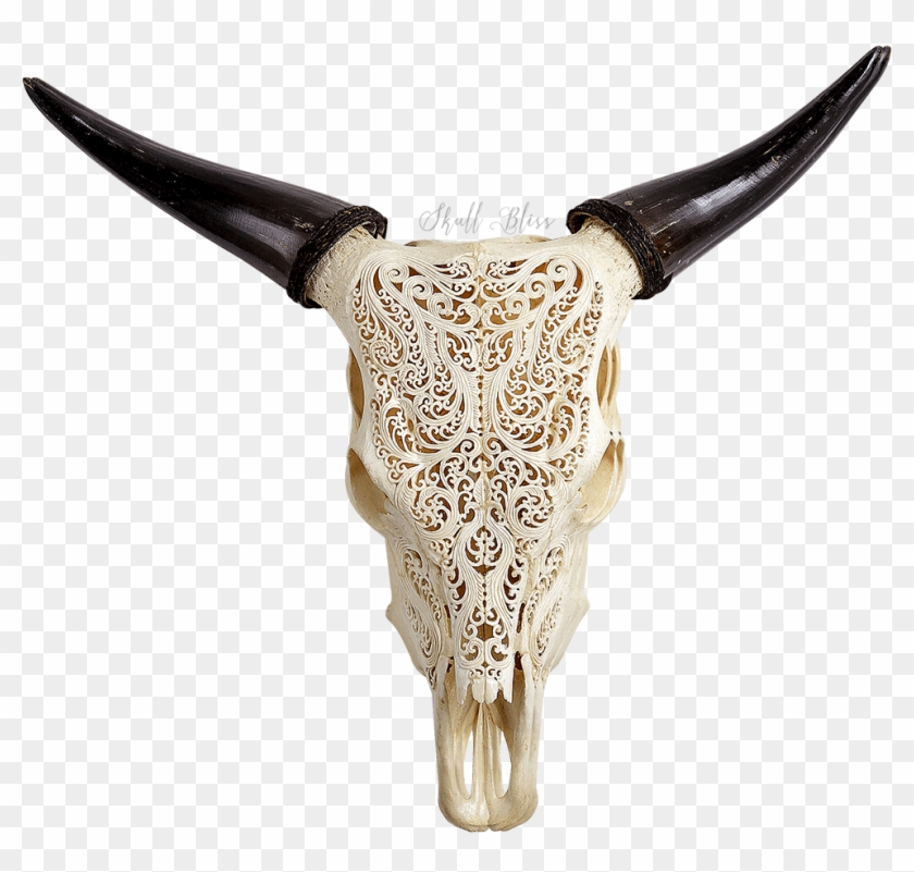 Carved Cow Skull - Cow Skull Clipart