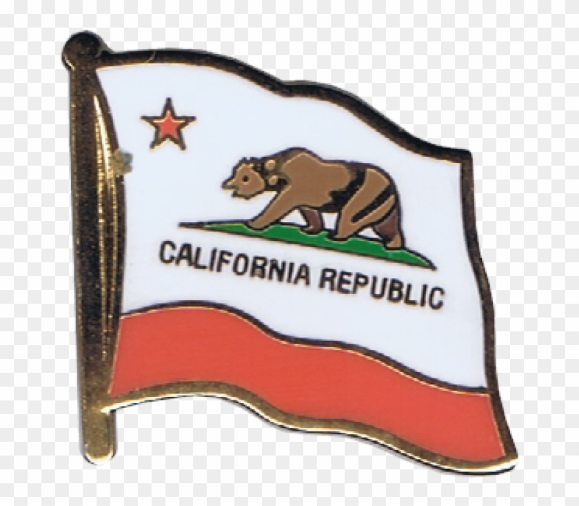 Usa California Flag Pin, Badge - California Republic Bear Logo Vector Clipart #1425202