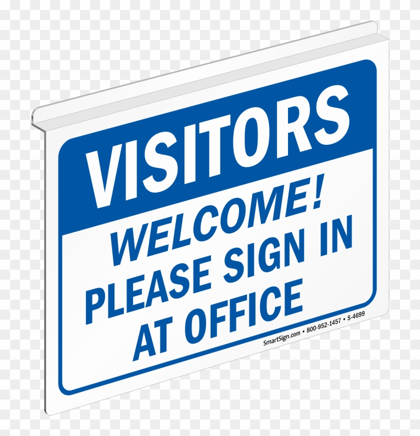 2 Sided Visitors Must Register Z Sign For Ceiling - Sign Clipart #1425977