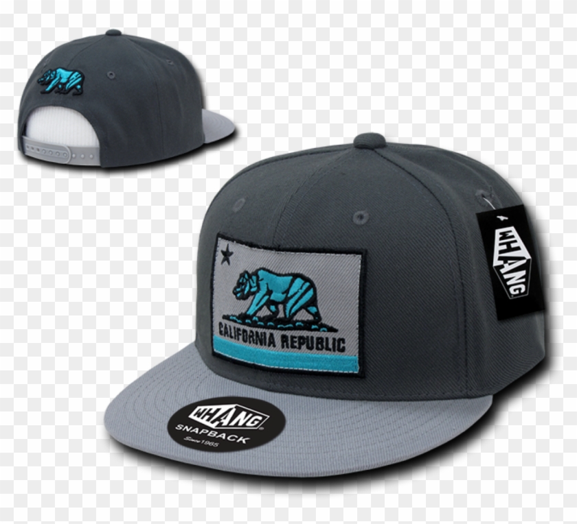 Whang California Bear Flag Patch Embroidery Snapback - Baseball Cap Clipart