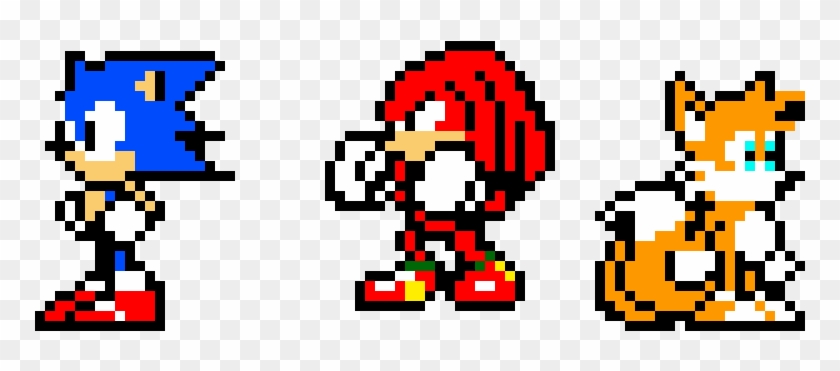 Sonic Knuckles And Tails - Sonic Tails Knuckles Pixel Clipart