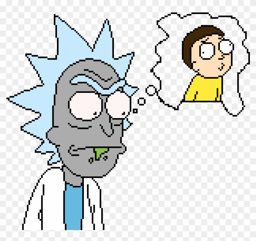 Rick Thinking Of Morty - Cartoon Clipart #1426692
