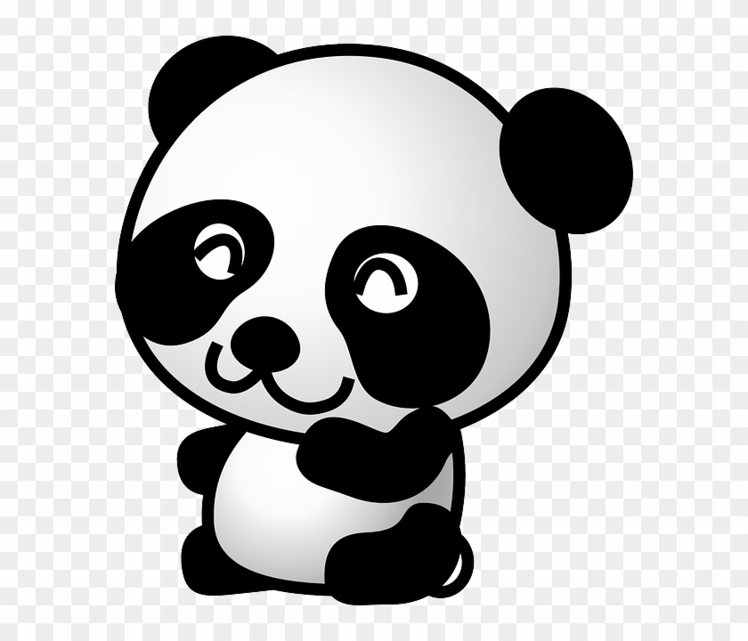 Panda, Bear, Animal, Cute, Baby, Black, White - Panda Clipart No Background - Png Download #1427164