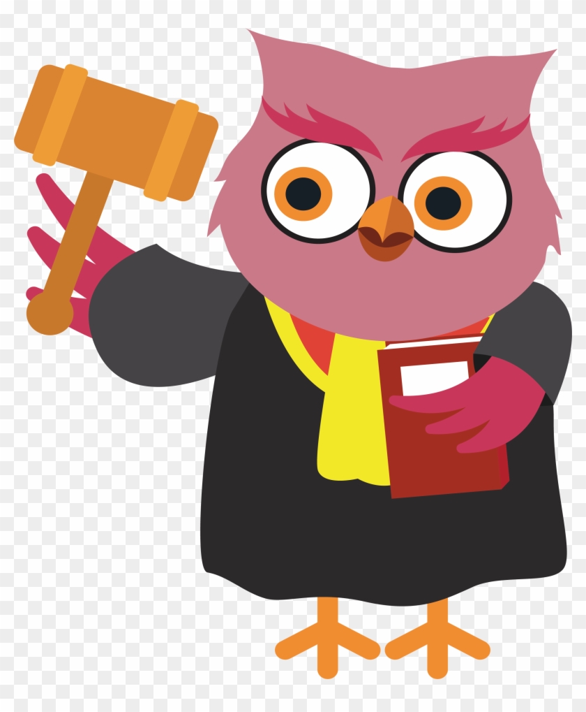 Clip Art Transparent Judge Cartoon Law Owl Transprent - Law Cartoon Png