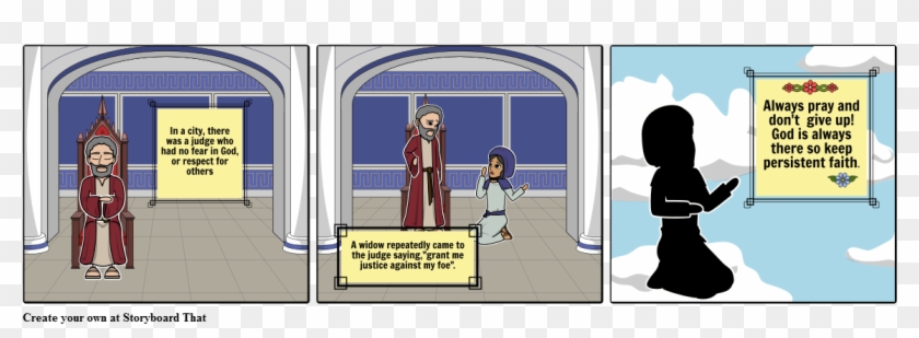 The Widow And Unjust Judge - Cartoon Clipart #1429112