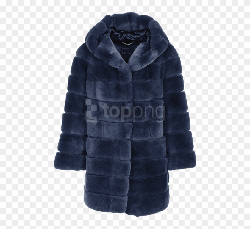 Free Png Hooded Rex Rabbit Fur Coat Blue Png - Fur Clothing Clipart #1430559