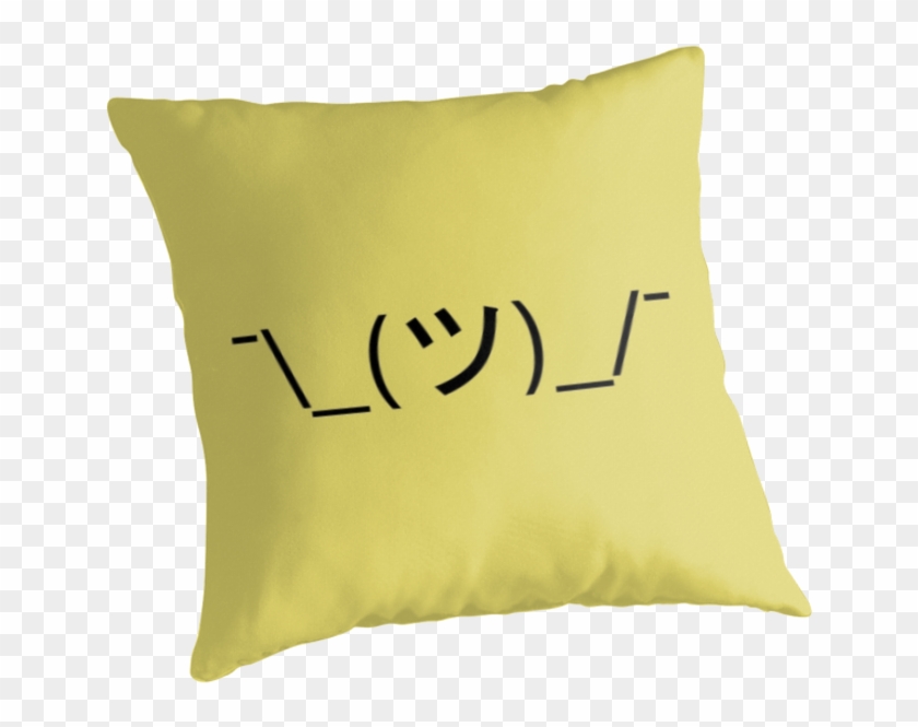 Download Shrug Emoticon ¯\ /¯ Japanese Kaomoji" Throw Pillows Cushion