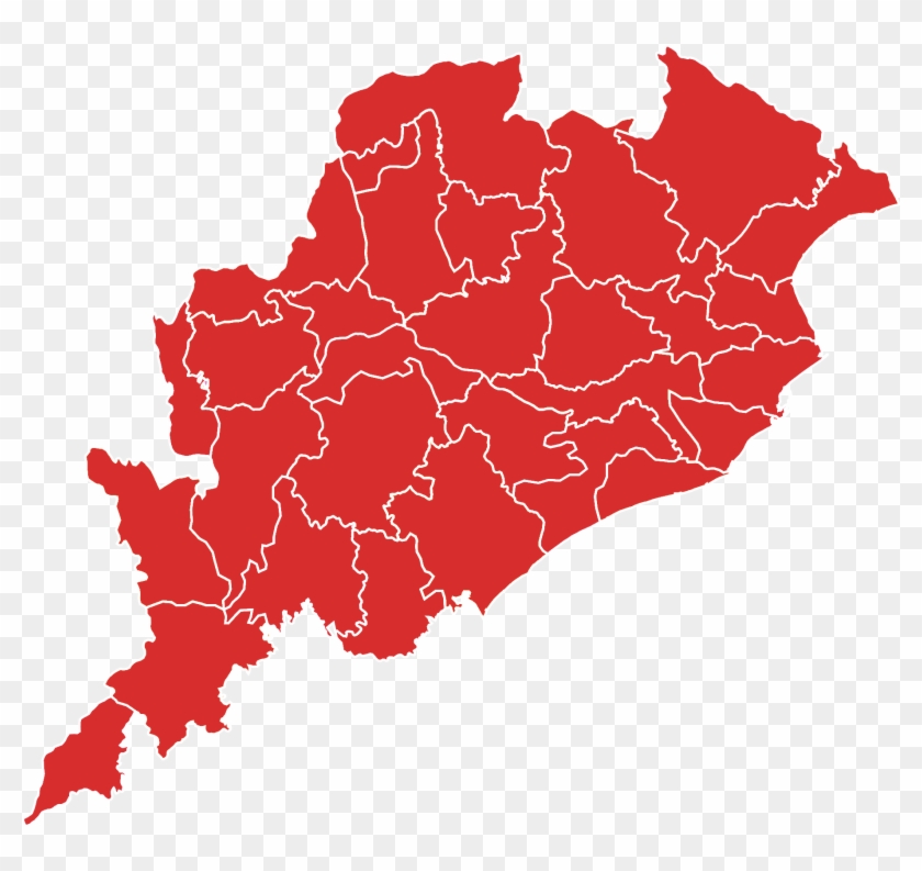 Orissa Districts Blank Red - Location Of Khondbond Iron Mine Clipart