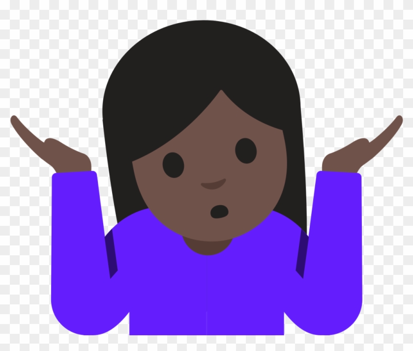 Emoji U1f937 1f3ff - Shrug Emoji Transparent Background Clipart