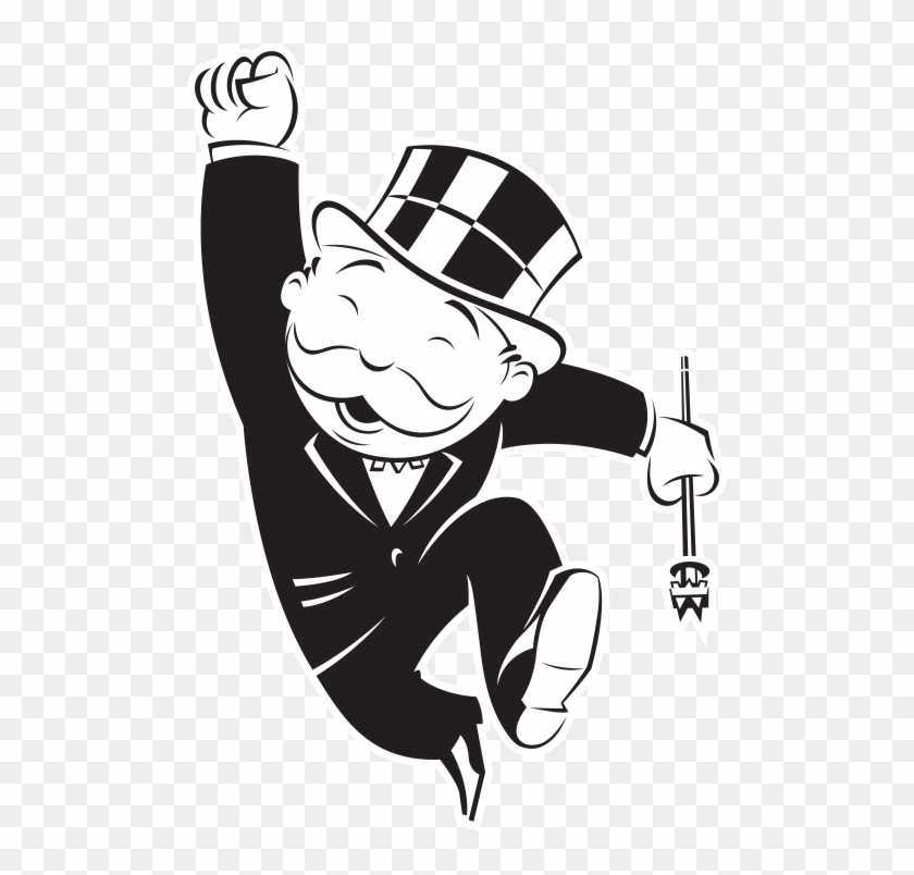 Mr Monopoly Mr Monopoly Hasbro Logo - Monopoly Man Black And White Clipart #1432467