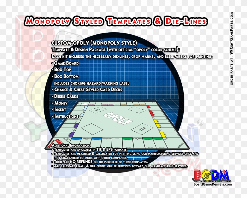 Monopoly Templates For Sale - Quad Fold Board Game Clipart #1432672