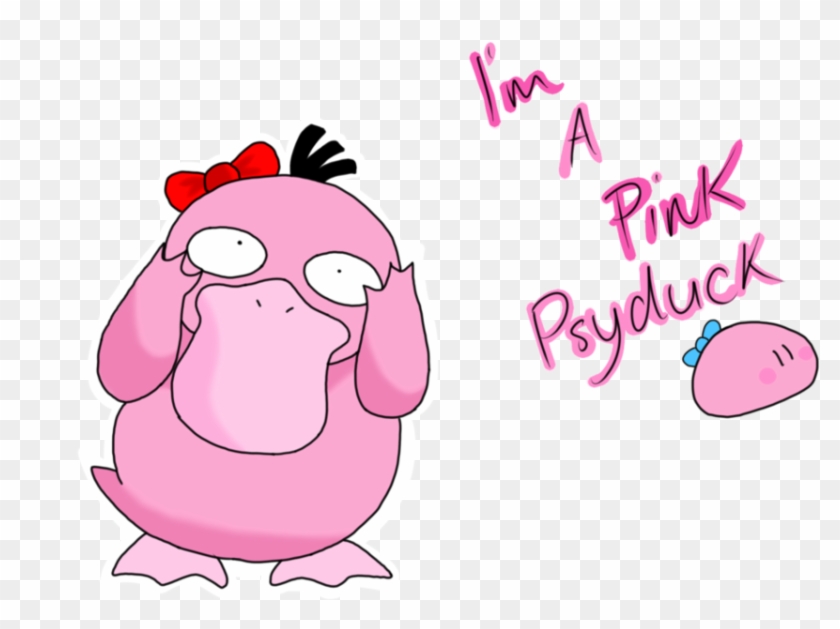 I M A Pink Psyduck By Cutelittlevixen-d5uknd3 - Cartoon Clipart #1434124