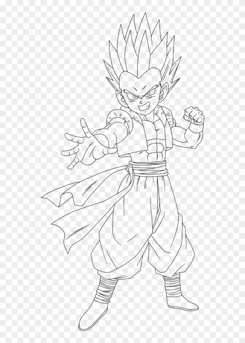 Download 718 X 1113 1 - Gotenks Ssj2 Coloring Pages Clipart Png